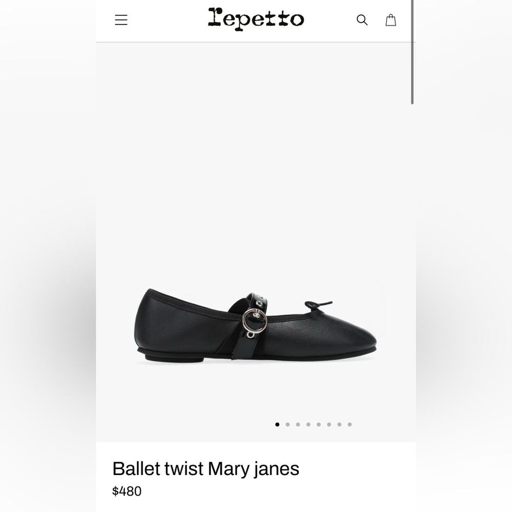 Brand New Repetto Ballet Twist Mary Jane ballet flats 37 7